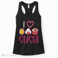 Anime Lover Gift Asian Food Nigiri Sashimi Maki I Love Sushi Women's Tank Top thumb 0
