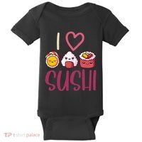 Anime Lover Gift Asian Food Nigiri Sashimi Maki I Love Sushi Baby Bodysuit thumb 0