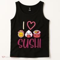 Anime Lover Gift Asian Food Nigiri Sashimi Maki I Love Sushi Tank Top thumb 2