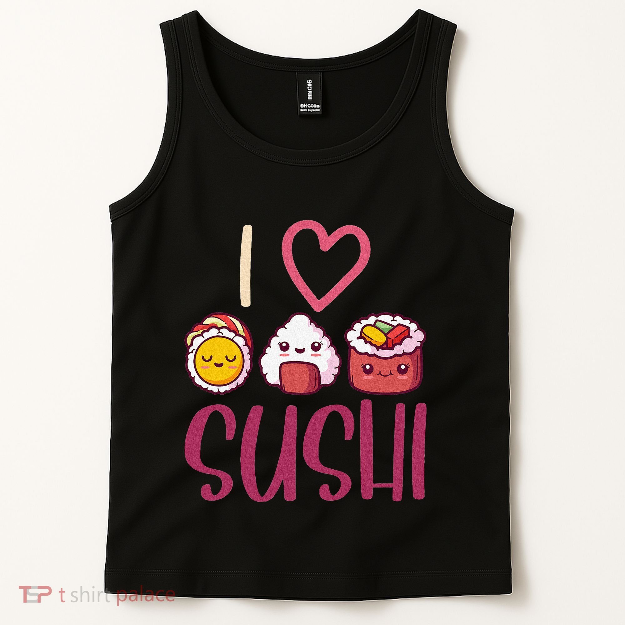 Anime Lover Gift Asian Food Nigiri Sashimi Maki I Love Sushi Tank Top