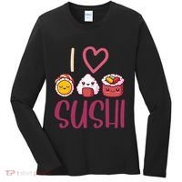 Anime Lover Gift Asian Food Nigiri Sashimi Maki I Love Sushi Women's Long Sleeve Shirt thumb 0