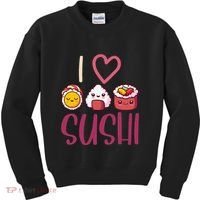 Anime Lover Gift Asian Food Nigiri Sashimi Maki I Love Sushi Kids Sweatshirt thumb 0