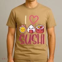 Anime Lover Gift Asian Food Nigiri Sashimi Maki I Love Sushi T-Shirt thumb 3