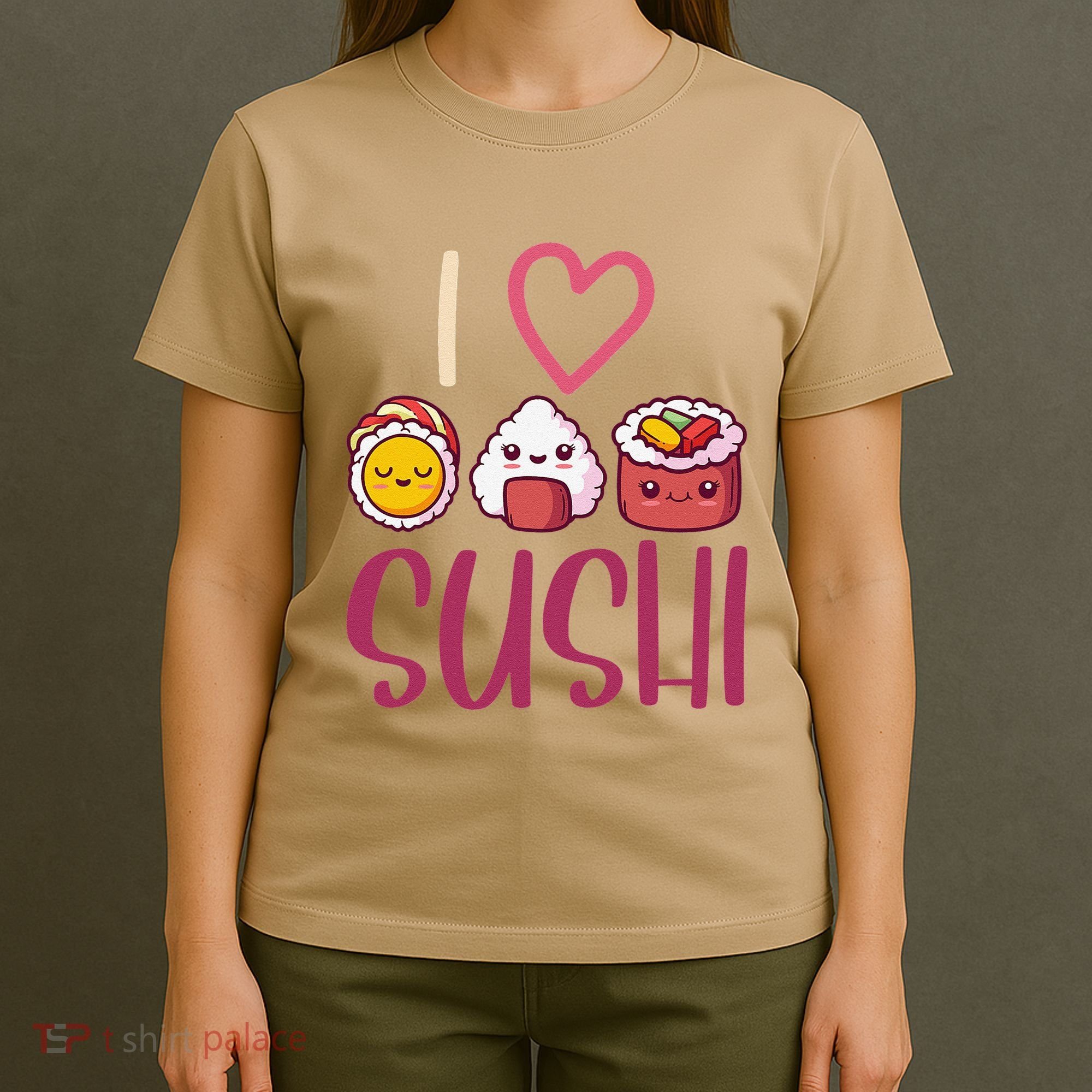 Anime Lover Gift Asian Food Nigiri Sashimi Maki I Love Sushi T-Shirt