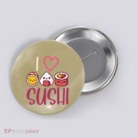 Anime Lover Gift Asian Food Nigiri Sashimi Maki I Love Sushi Button thumb 0