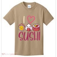 Anime Lover Gift Asian Food Nigiri Sashimi Maki I Love Sushi Kids T-Shirt thumb 0