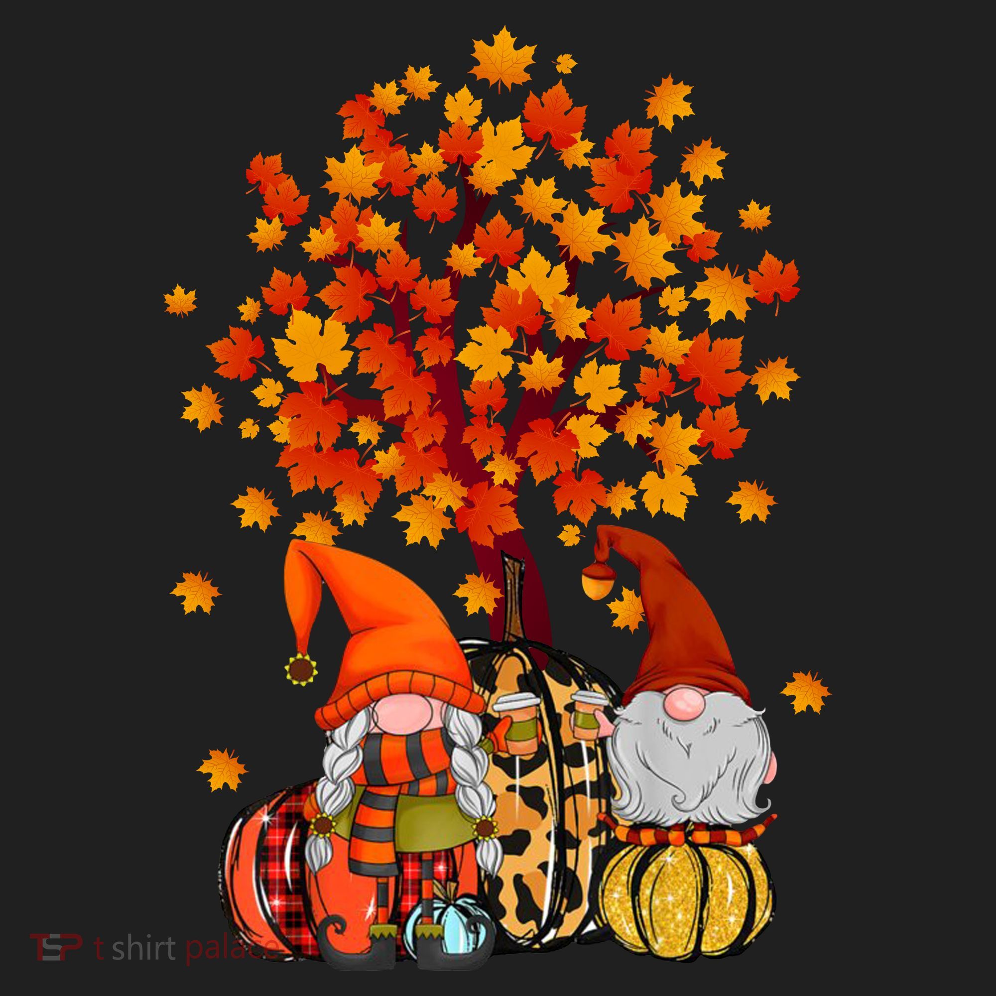 Autumn Leaves Gnomes Fall Season Pumpkin Women's Sweatshirt