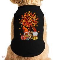 Autumn Leaves Gnomes Fall Season Pumpkin Doggie Tank thumb 0