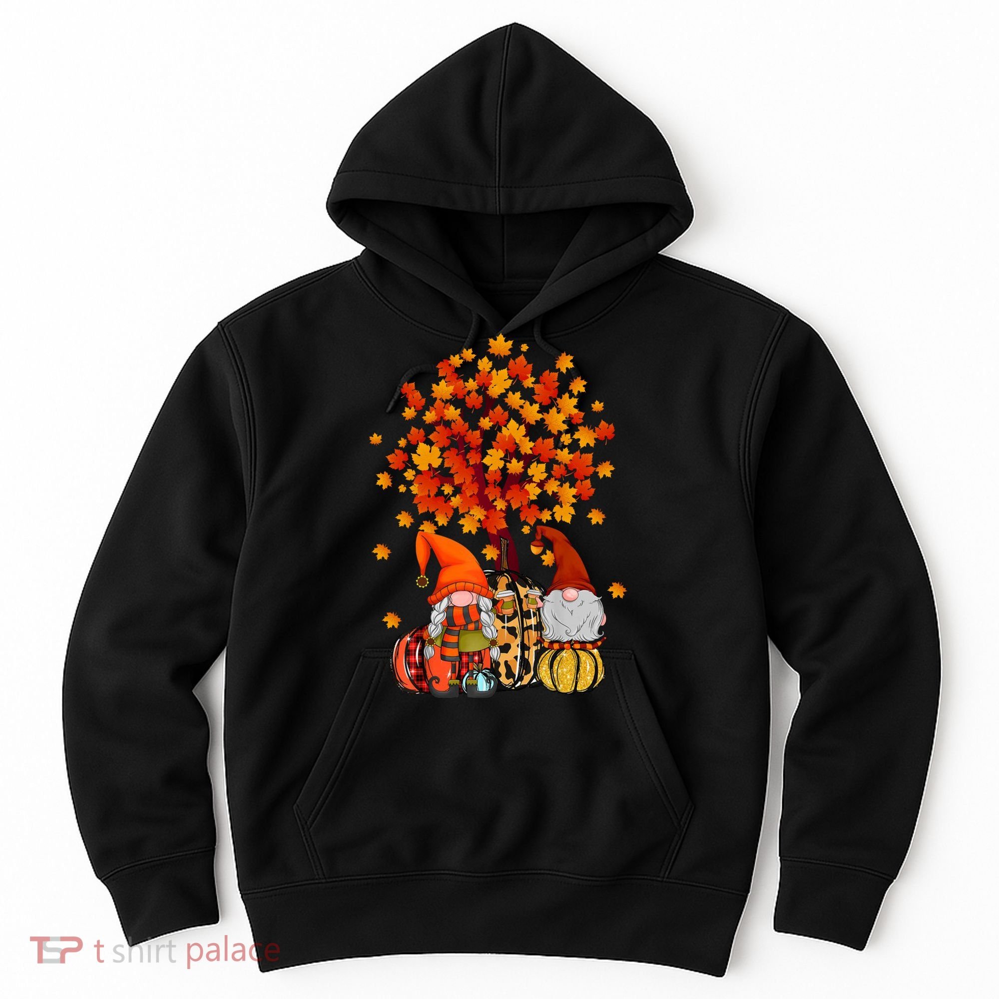 Autumn Leaves Gnomes Fall Season Pumpkin Hoodie