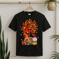 Autumn Leaves Gnomes Fall Season Pumpkin T-Shirt thumb 2