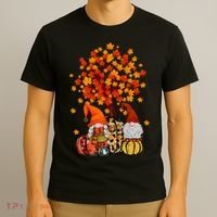 Autumn Leaves Gnomes Fall Season Pumpkin T-Shirt thumb 3