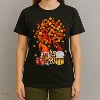 Autumn Leaves Gnomes Fall Season Pumpkin T-Shirt thumb 4