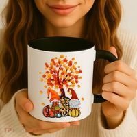 Autumn Leaves Gnomes Fall Season Pumpkin Coffee Mug thumb 3
