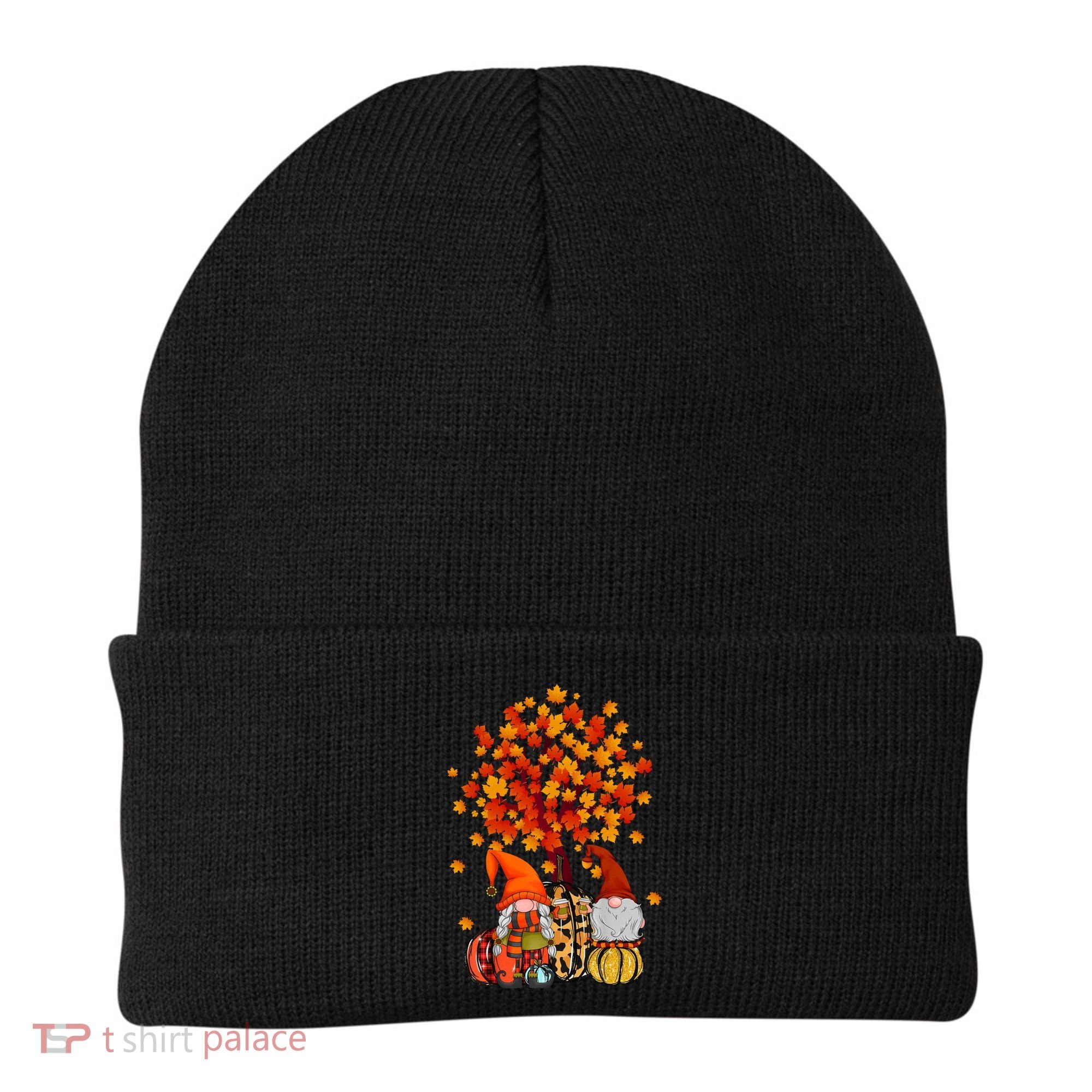 Autumn Leaves Gnomes Fall Season Pumpkin Beanie