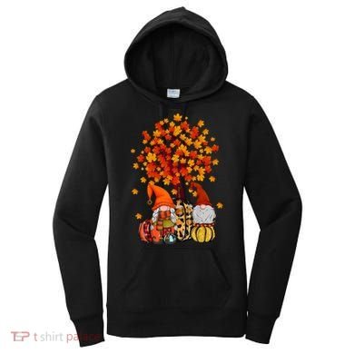 Autumn Leaves Gnomes Fall Season Pumpkin Women's Hoodie