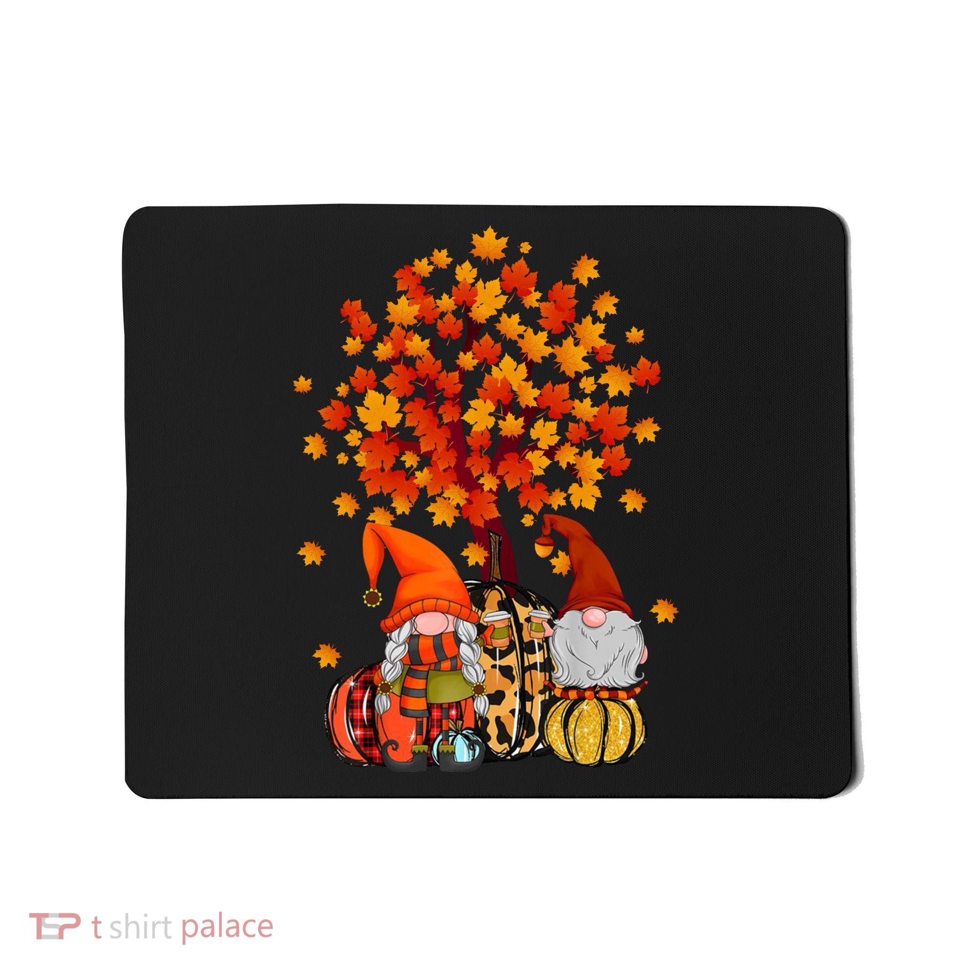 Autumn Leaves Gnomes Fall Season Pumpkin Mousepad