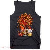 Autumn Leaves Gnomes Fall Season Pumpkin Tank Top thumb 0