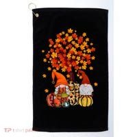 Autumn Leaves Gnomes Fall Season Pumpkin Golf Towel thumb 0