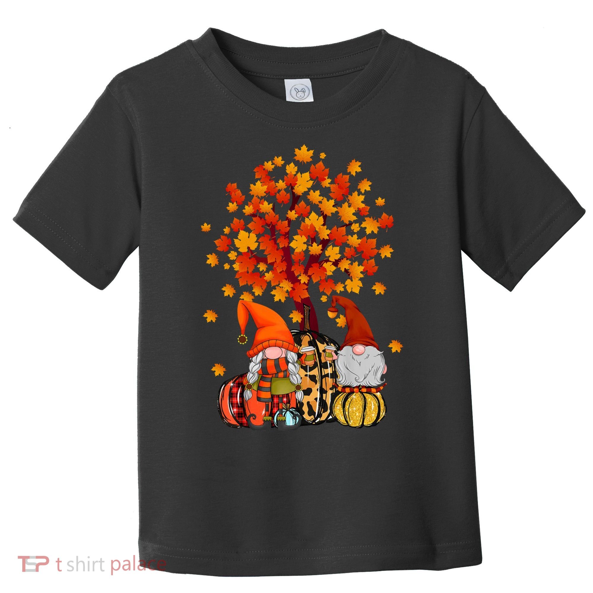 Autumn Leaves Gnomes Fall Season Pumpkin Toddler T-Shirt