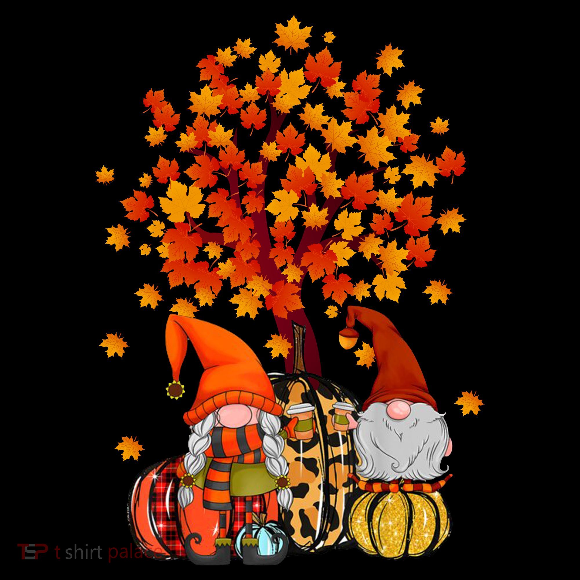 Autumn Leaves Gnomes Fall Season Pumpkin Kids Sweatshirt