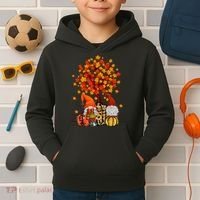 Autumn Leaves Gnomes Fall Season Pumpkin Kids Hoodie thumb 2