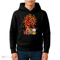 Autumn Leaves Gnomes Fall Season Pumpkin Kids Hoodie thumb 4