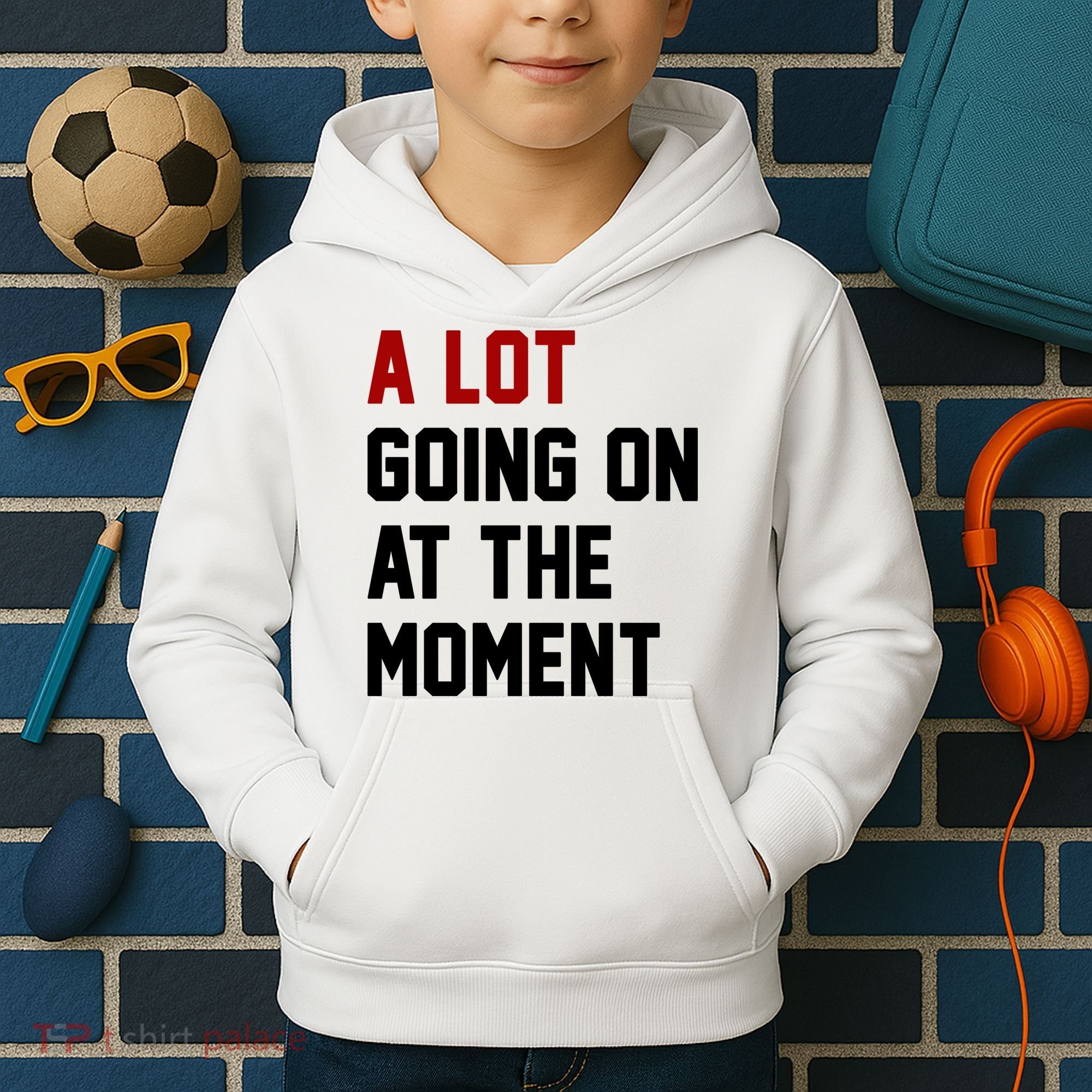 A Lot Going On At The Moment Funny Era Kids Hoodie