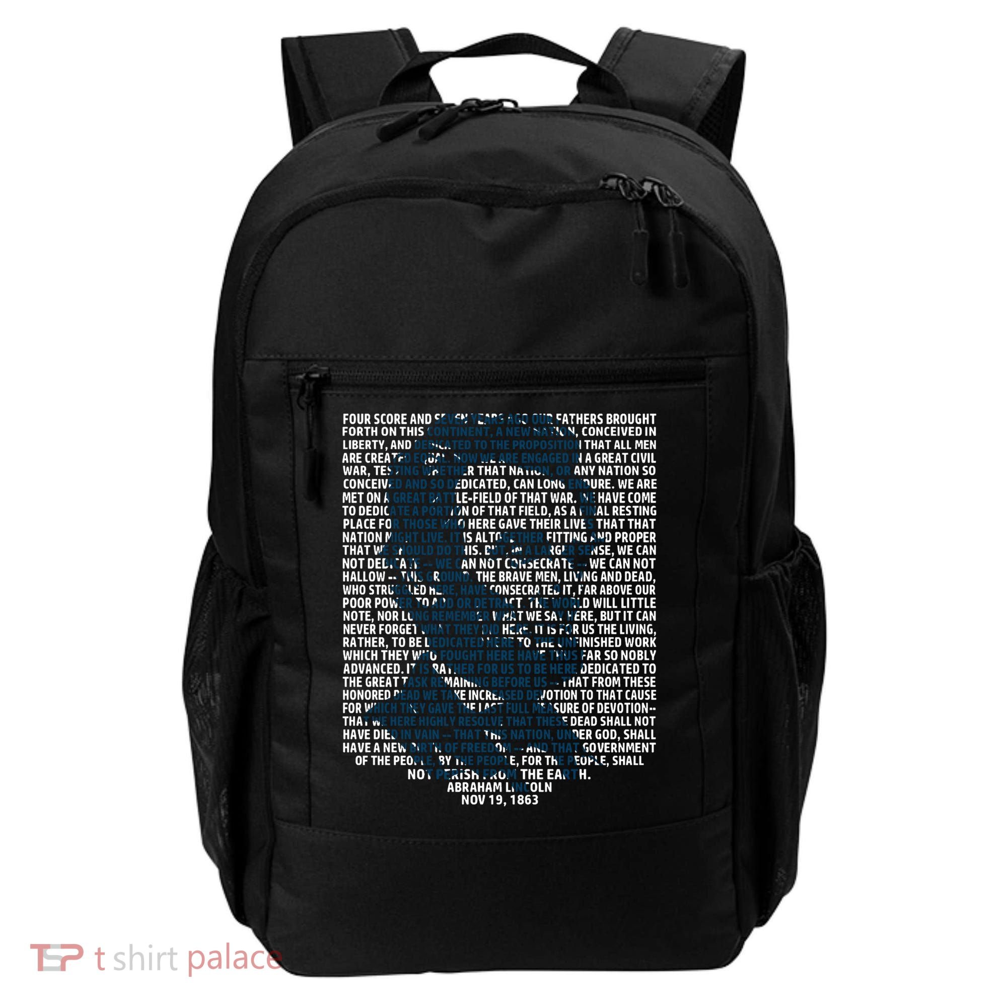 Abraham Lincoln Gettysburg Address Gift History Backpack