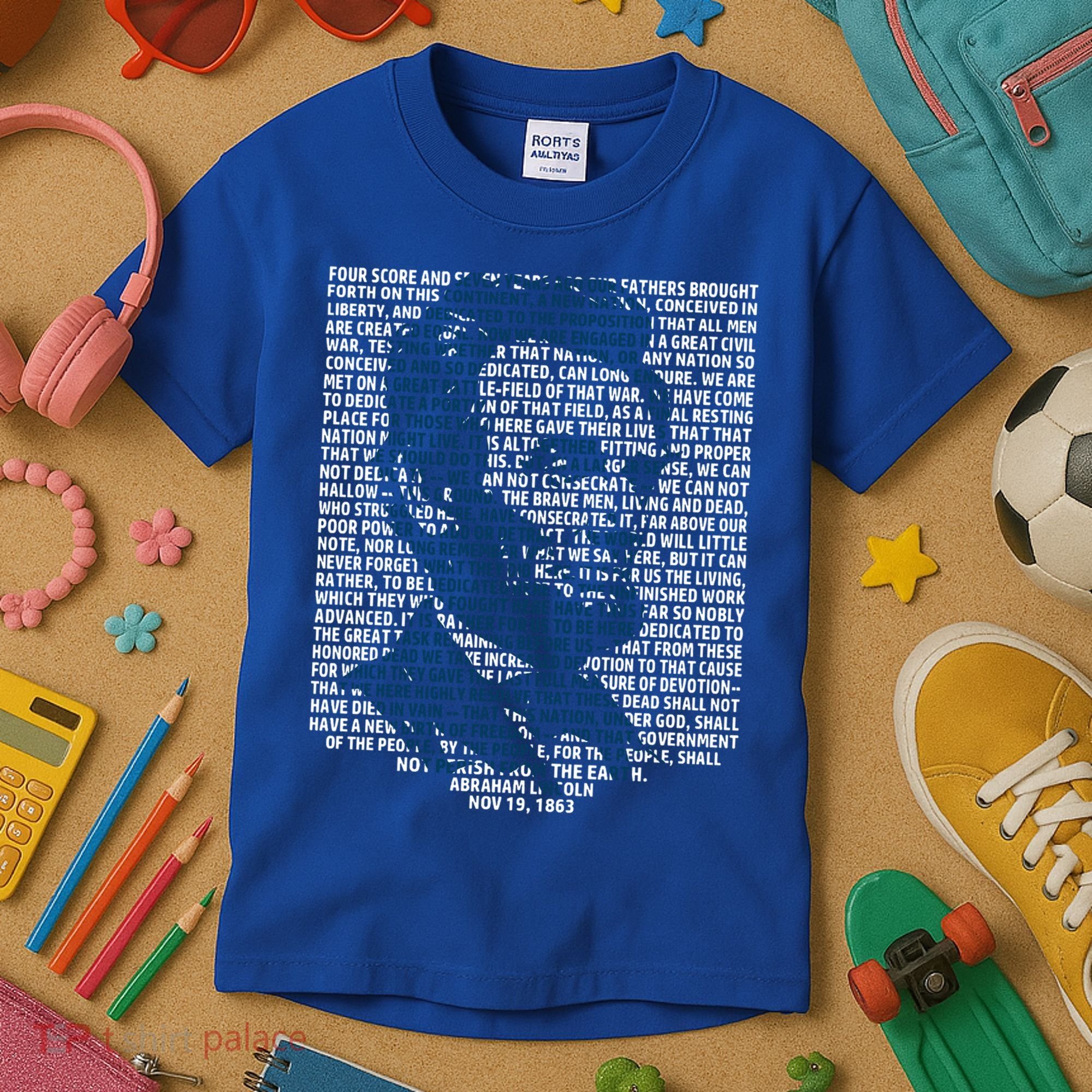 Abraham Lincoln Gettysburg Address Gift History Kids T-Shirt