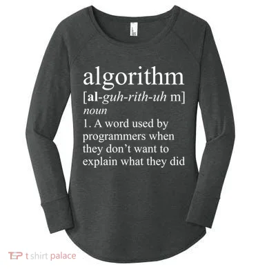 Algorithm Definition Women's Perfect Tri Tunic Long Sleeve Shirt
