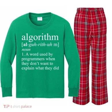 Algorithm Definition Kids Long Sleeve Plaid Pajama Set