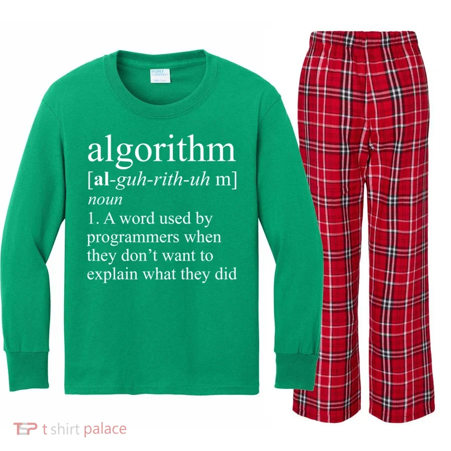 Algorithm Definition Kids Long Sleeve Plaid Pajama Set