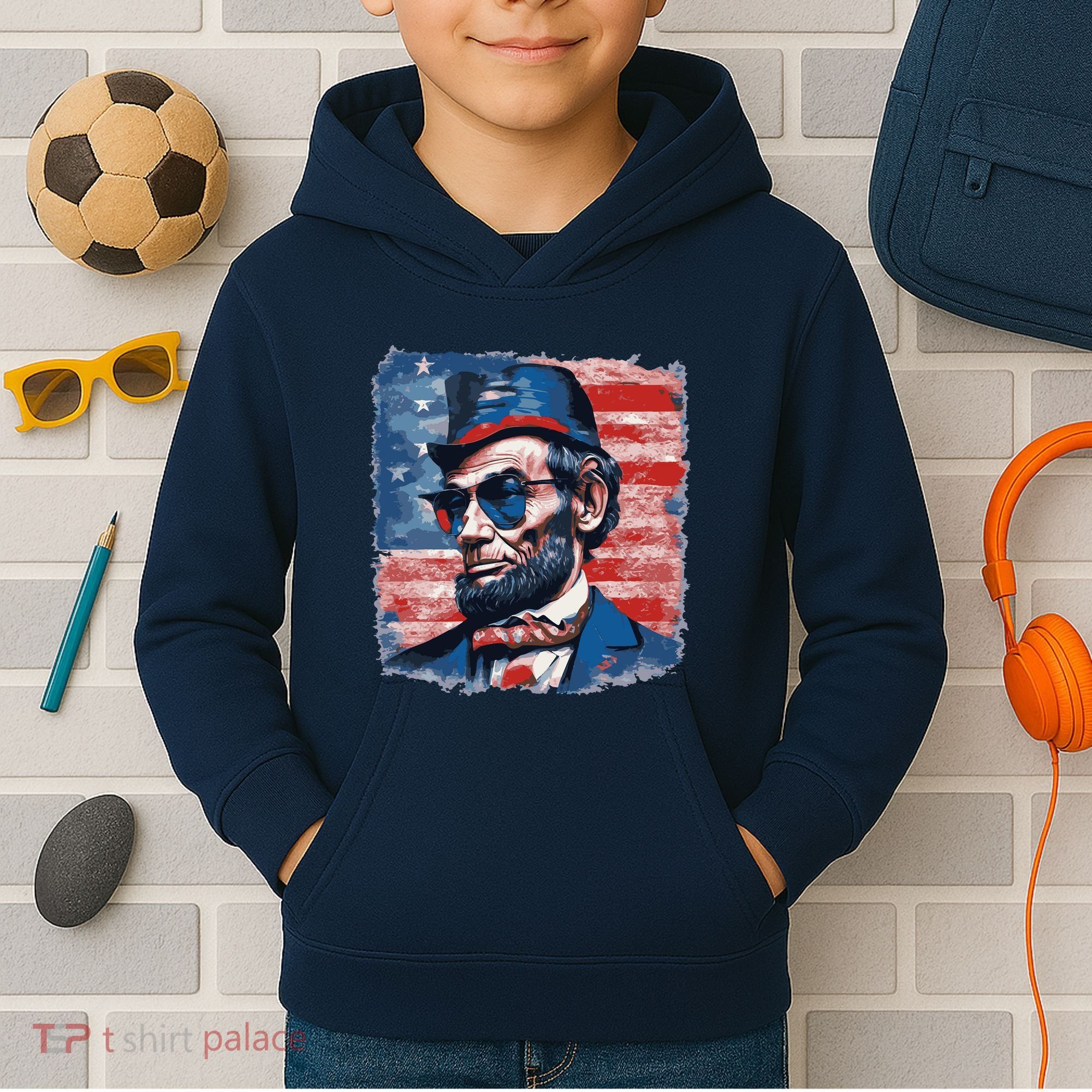 Abraham Lincoln Honest Abe Patriot Kids Hoodie