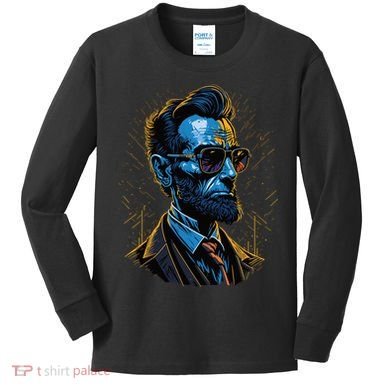 Abraham Lincoln Hip Graffiti Style Kids Long Sleeve Shirt