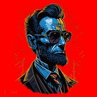 Abraham Lincoln Hip Graffiti Style Santa Hat thumb 1