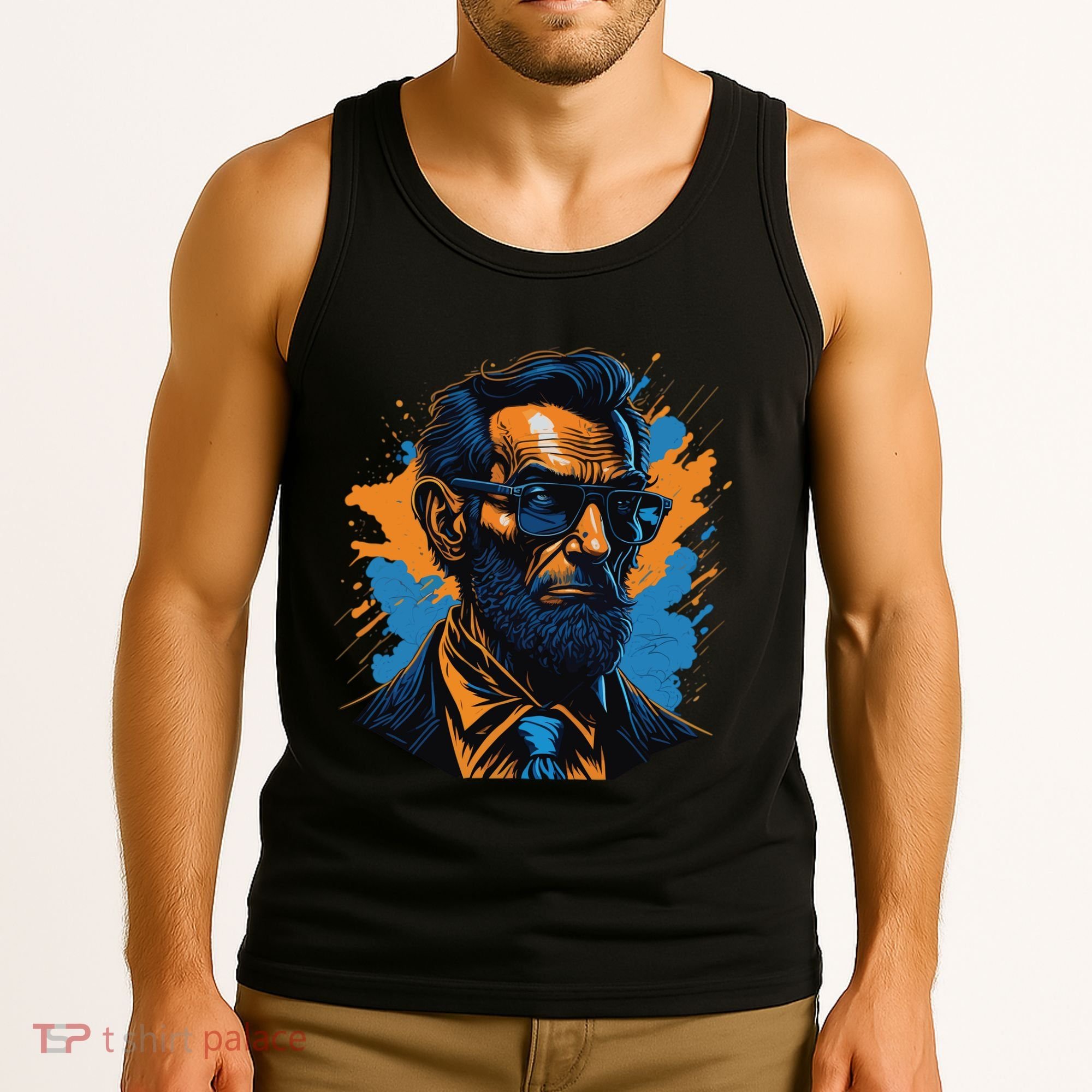Abraham Lincoln Hipster Tank Top