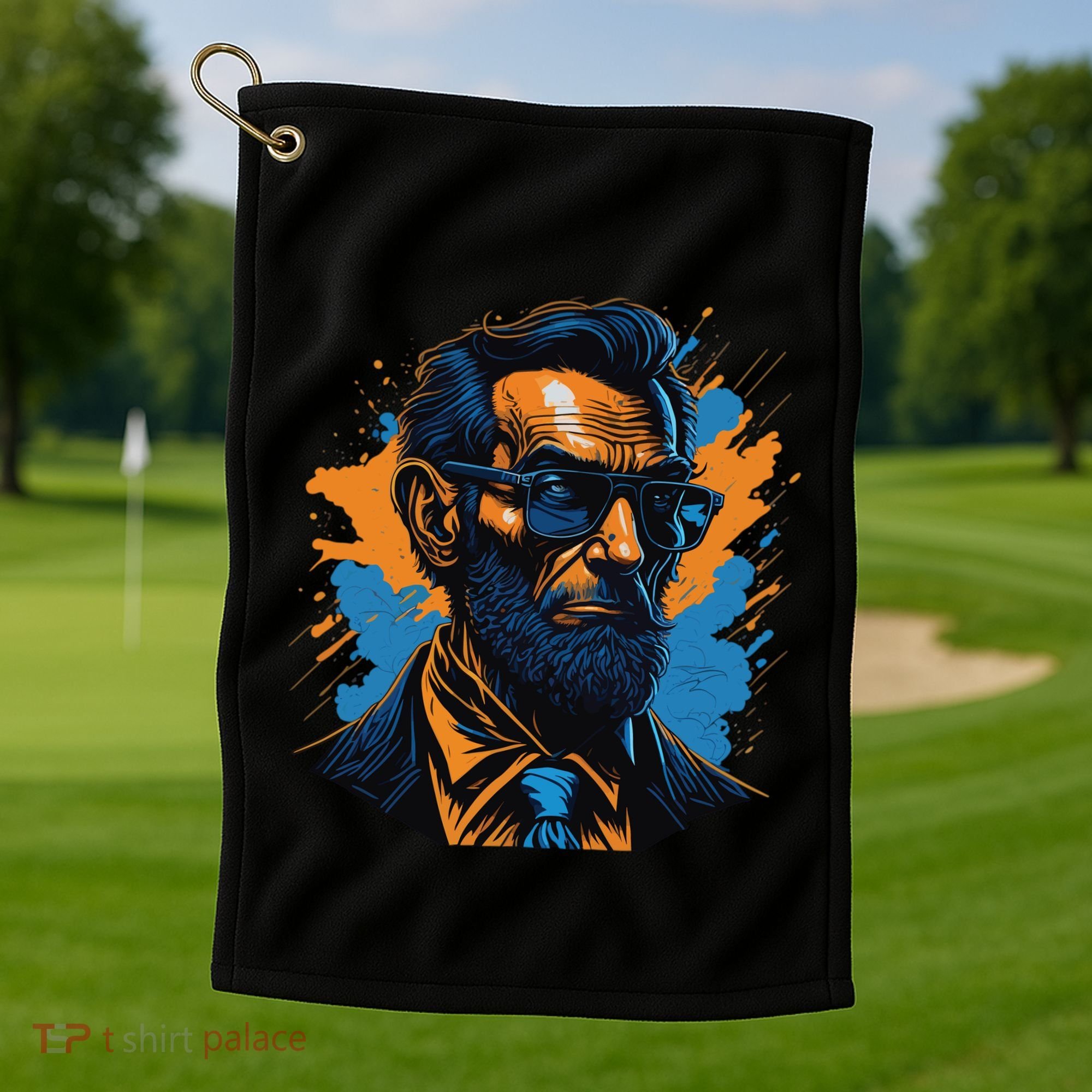 Abraham Lincoln Hipster Golf Towel