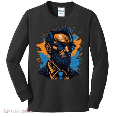 Abraham Lincoln Hipster Kids Long Sleeve Shirt