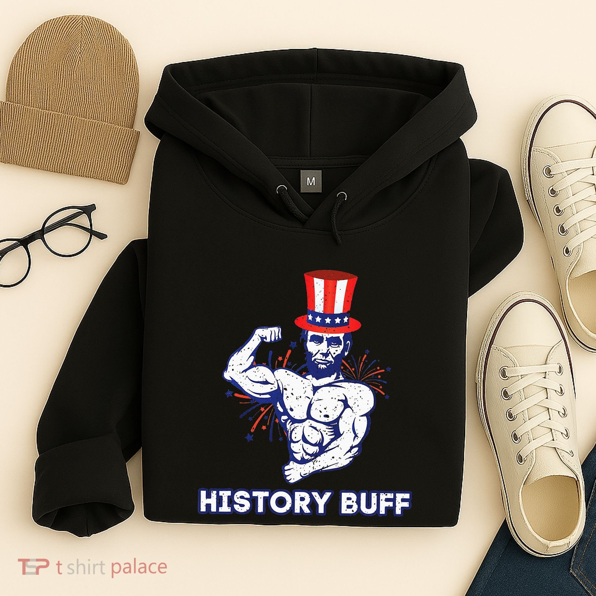 Abraham Lincoln History Buff Funny Weightlifting Workout Gym Hoodie