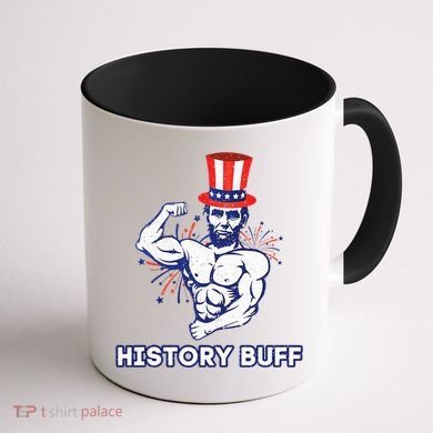 Abraham Lincoln History Buff Funny Weightlifting Workout Gym Coffee Mug back