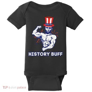 Abraham Lincoln History Buff Funny Weightlifting Workout Gym Baby Bodysuit