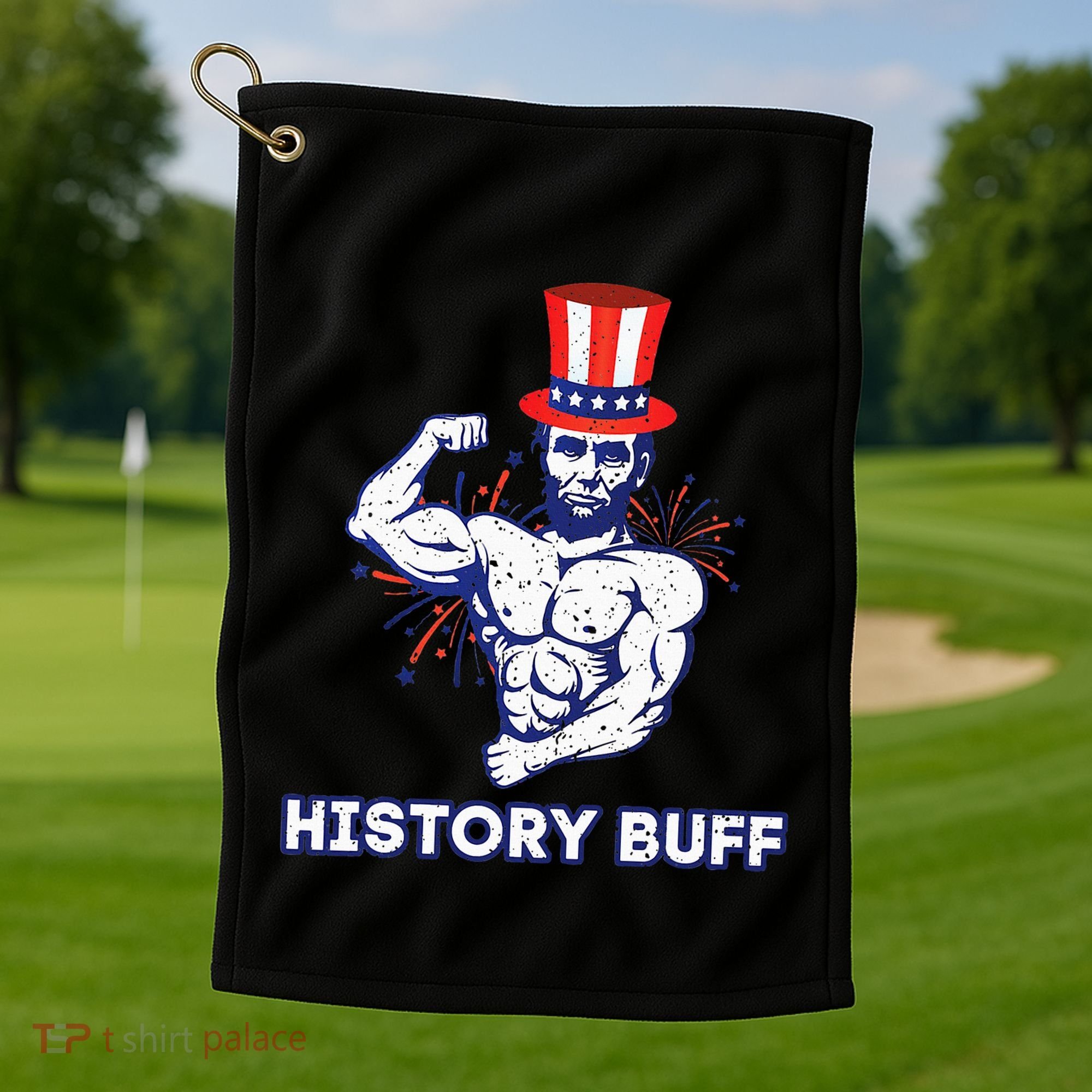 Abraham Lincoln History Buff Funny Weightlifting Workout Gym Golf Towel