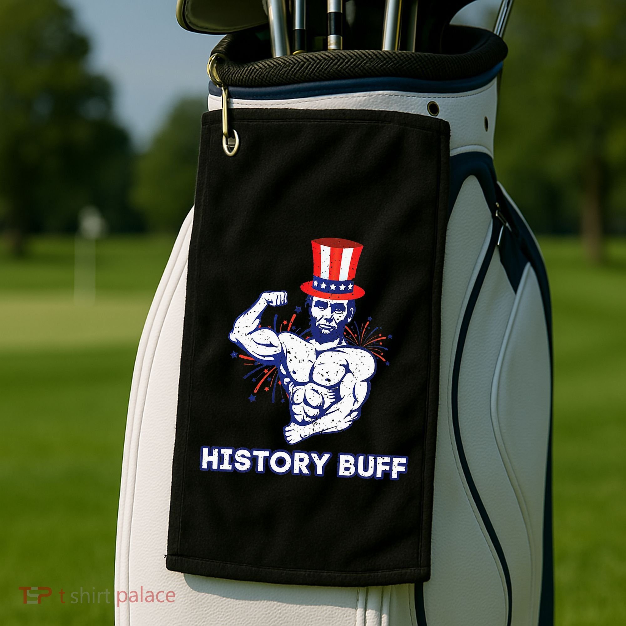 Abraham Lincoln History Buff Funny Weightlifting Workout Gym Golf Towel