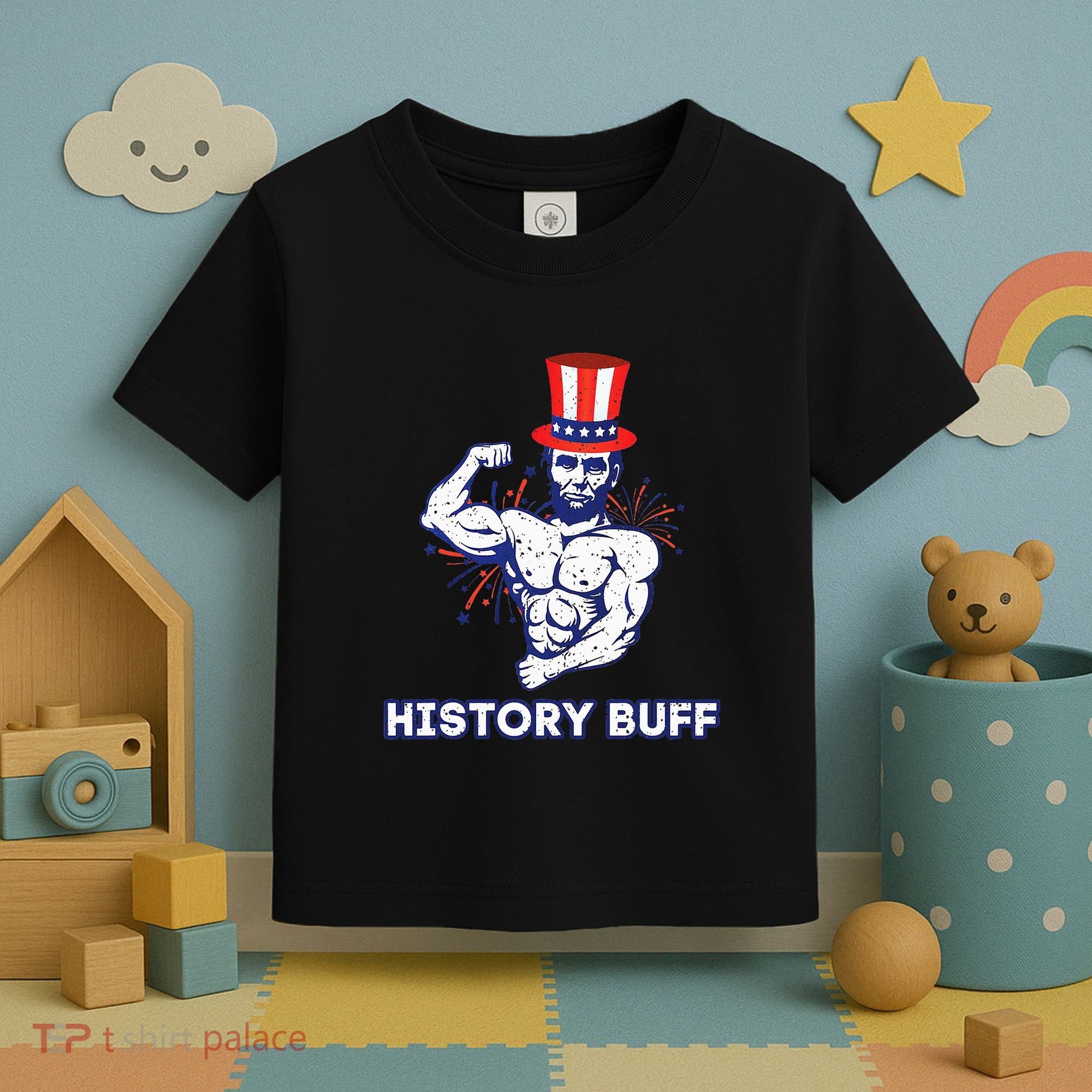 Abraham Lincoln History Buff Funny Weightlifting Workout Gym Toddler T-Shirt