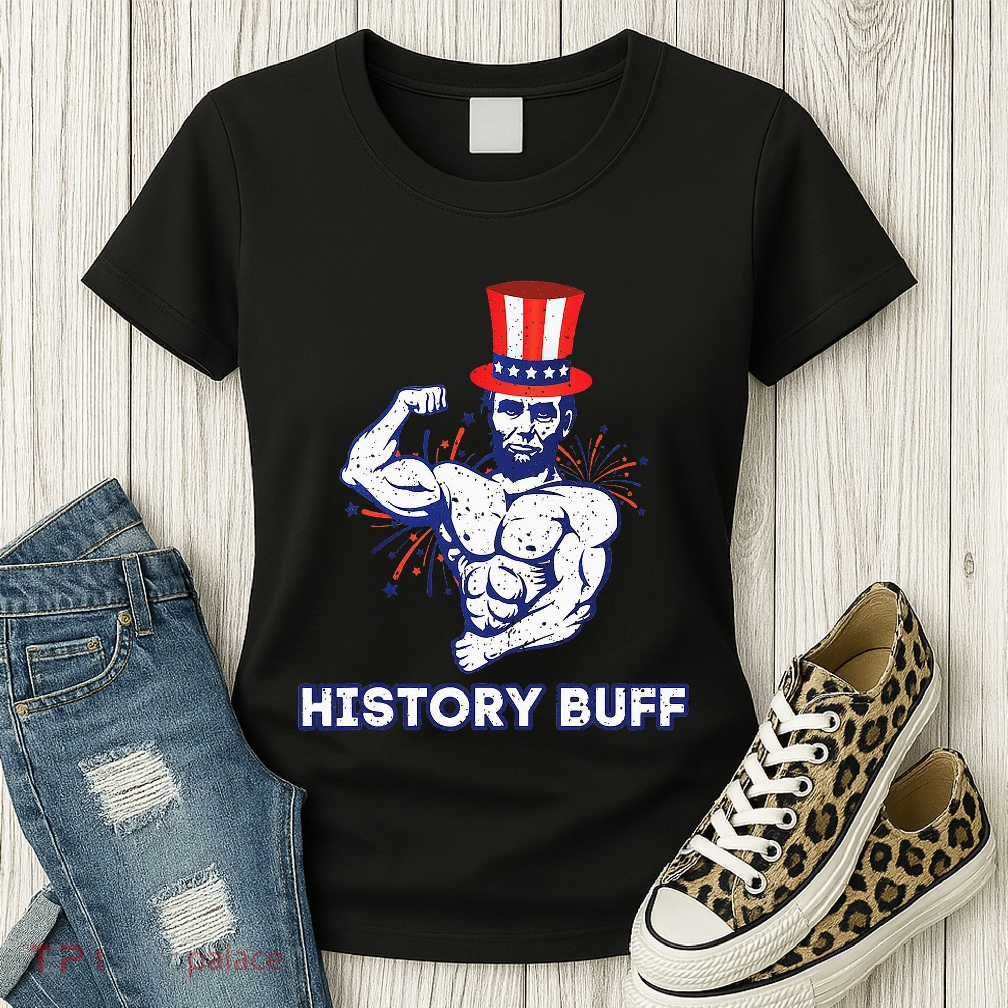 Abraham Lincoln History Buff Funny Weightlifting Workout Gym Women's T-Shirt