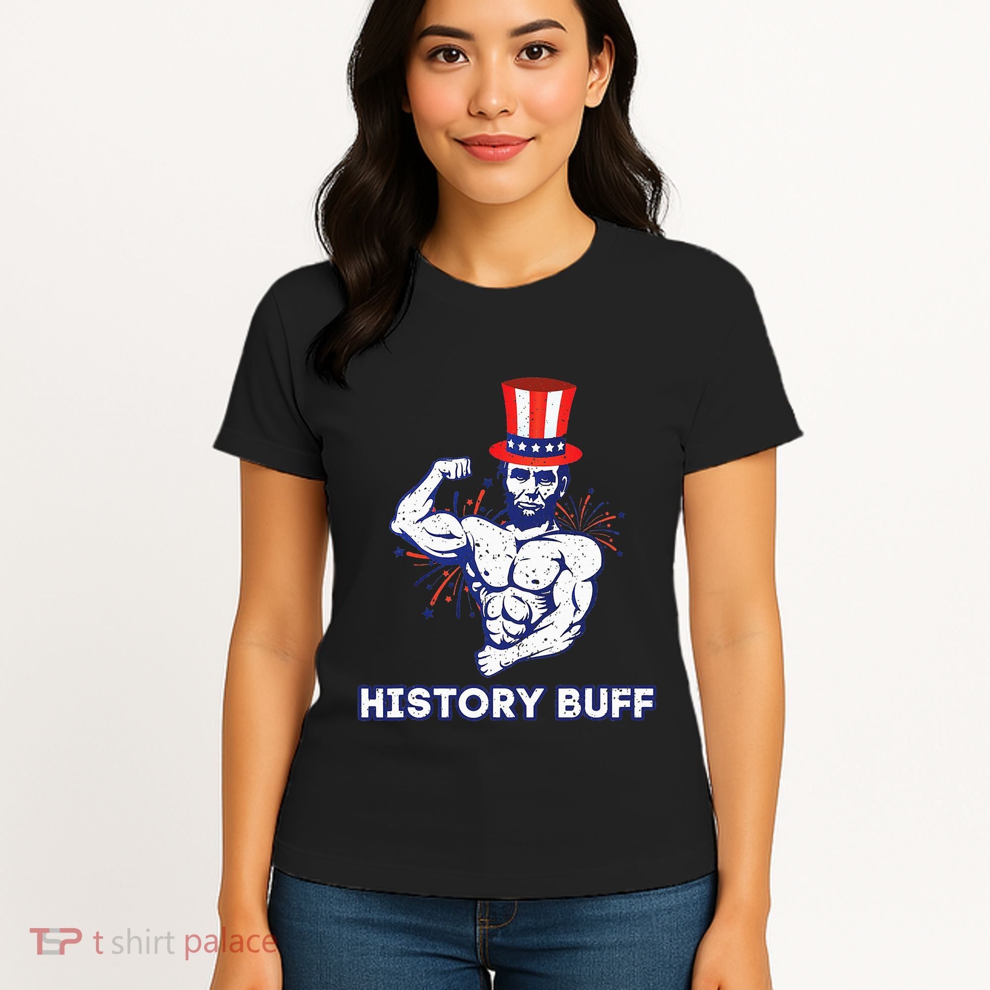 Abraham Lincoln History Buff Funny Weightlifting Workout Gym Women's T-Shirt