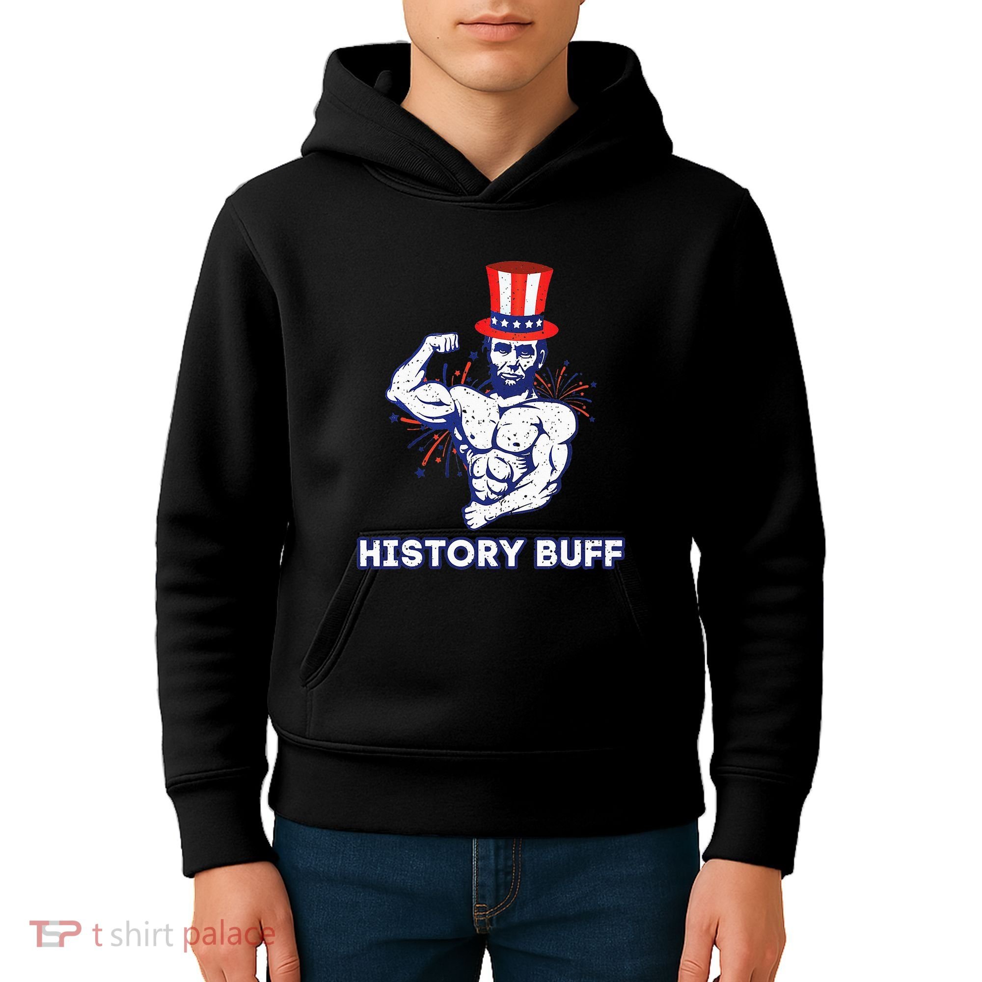 Abraham Lincoln History Buff Funny Weightlifting Workout Gym Kids Hoodie