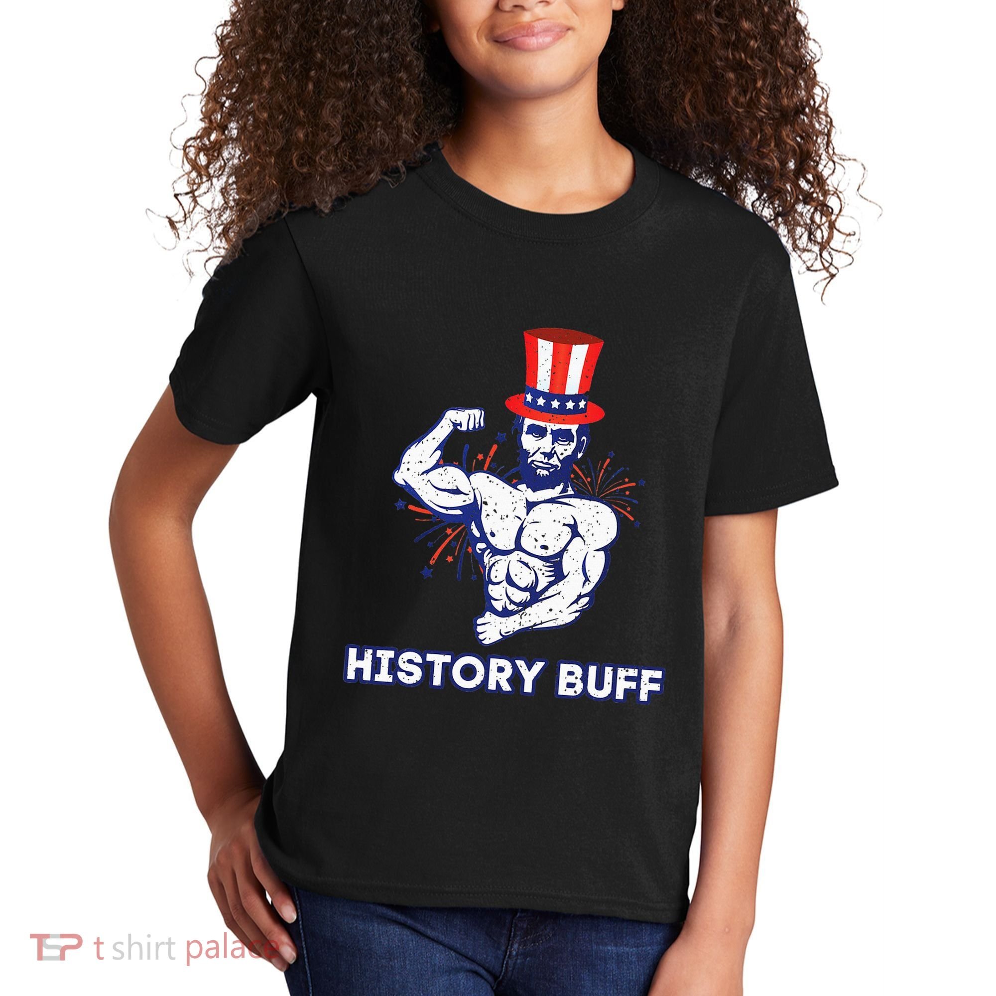 Abraham Lincoln History Buff Funny Weightlifting Workout Gym Kids T-Shirt