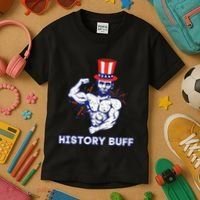Abraham Lincoln History Buff Funny Weightlifting Workout Gym Kids T-Shirt thumb 3