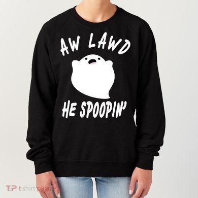 Aw Lawd He Spoopin' Concerned Ghost Design Women's Sweatshirt